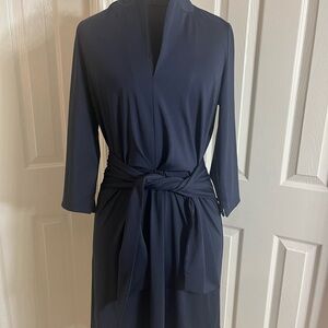 Gretchen Scott Twist and Shout Elegant Navy Dress with Belt size small